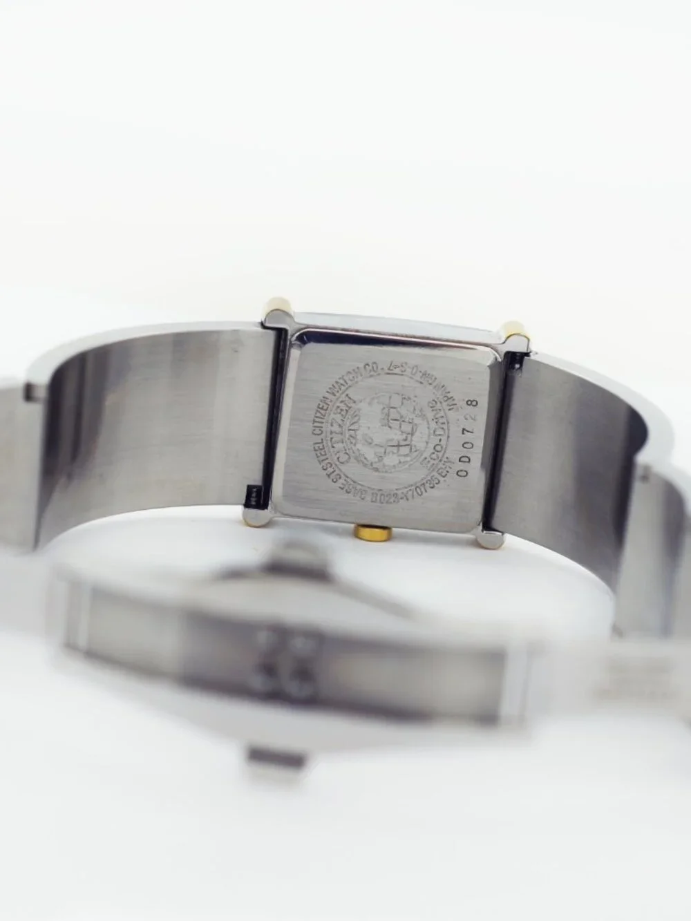 Vintage Citizen Eco-Drive Two-Tone Square Bangle Dress Watch